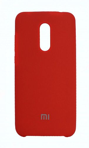 Силиконовый чехол с матовой текстурой для Redmi 5 Plus (Красный) — фото